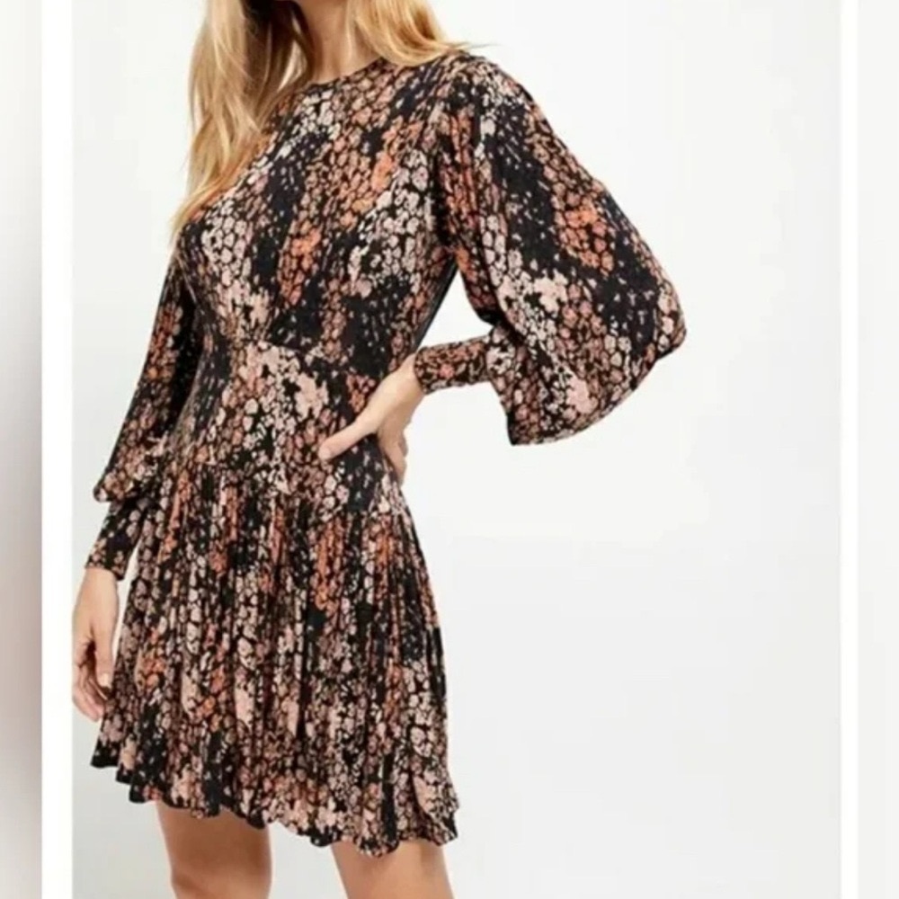 Free People Heartbeats Patterned Long Sleeve Dress